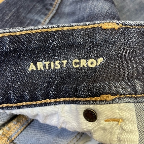 American Eagle Artist Crop Jeans Women Size 16 Long Next Level Stretch Dark Wash - Picture 9 of 10